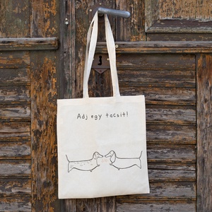 Adj egy tacsit Vászontacsi táska, Táska & Tok, Bevásárlás & Shopper táska, Shopper, textiltáska, szatyor, Fotó, grafika, rajz, illusztráció, MESKA