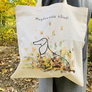 Őszi mintás Vászontacsi táska, Megőszülök tőled minta - Meska.hu