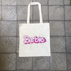 Kézzel festett Barbie logós vászontáska - Meska.hu