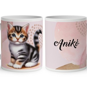 Kérd a Neveddel - Tündéri cirmos cicus mintás bögre, Otthon & Életmód, Konyhafelszerelés, tálalás, Tálalás, Bögre & Csésze, , MESKA