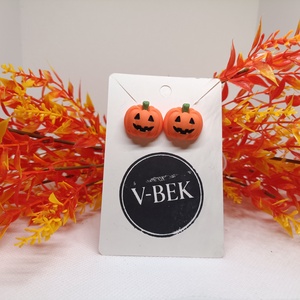 Halloween tökös fülbevaló  - otthon & életmód - dekoráció - halloween - halloweeni ékszerek - Meska.hu