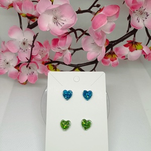 Tengeri Szívek  fülbevaló szett, Ékszer, Fülbevaló, Pötty fülbevaló, Ékszerkészítés, MESKA