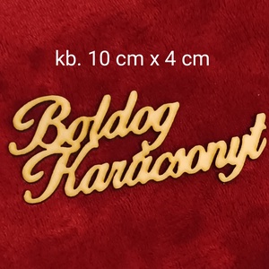 Lézervágott fa Boldog Karácsonyt felirat - kellékek & szerszámok - dekorációs kellékek - egyéb kellékek - Meska.hu
