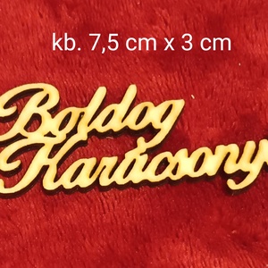 Lézervágott fa Boldog Karácsonyt felirat - kellékek & szerszámok - dekorációs kellékek - egyéb kellékek - Meska.hu