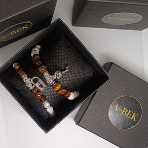 Páros karkötő  Yin és Yang Földszínekben - ékszer - karkötő - gyöngyös karkötő - Meska.hu