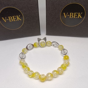 Citromsárga ragyogás - ékszer - karkötő - gyöngyös karkötő - Meska.hu