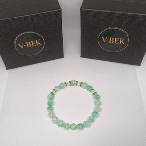 Menta Zöld Ragyogás - ékszer - karkötő - gyöngyös karkötő - Meska.hu