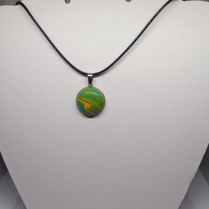 Celestial Gem Pendant Collection - Zöld-sárga örvényes medál, Ékszer, Nyaklánc, Medálos nyaklánc, Ékszerkészítés, MESKA