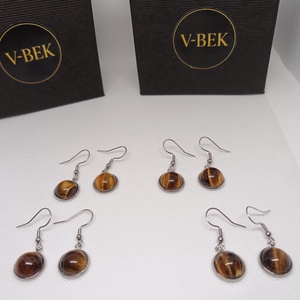 Tigrisszem kollekció fülbevaló - ékszer - fülbevaló - lógós kerek fülbevaló - Meska.hu