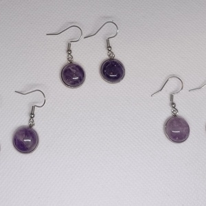 Ametiszt kollekció fülbevaló - ékszer - fülbevaló - lógós kerek fülbevaló - Meska.hu