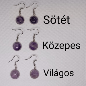 Ametiszt kollekció fülbevaló - ékszer - fülbevaló - lógós kerek fülbevaló - Meska.hu