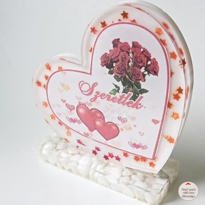 VALENTIN napi köszöntő szív - otthon & életmód - dekoráció - asztal és polc dekoráció - asztaldísz - Meska.hu