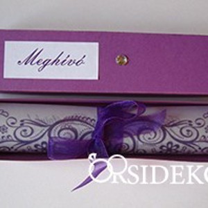 Dobozos esküvői meghívó strasszal, 3x16 cm - esküvő - meghívó & kártya - meghívó - Meska.hu