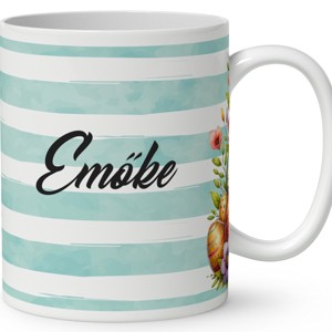 Névvel kérhető - Húsvéti manó virágokkal mintás bögre - otthon & életmód - konyhafelszerelés, tálalás - tálalás - bögre & csésze - Meska.hu