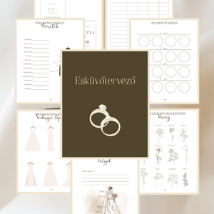 Esküvői tervező - Barna birítós 01 - pdf , Esküvő, Emlék & Ajándék, Vendégkönyv, Fotó, grafika, rajz, illusztráció, MESKA