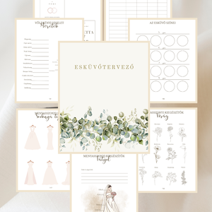 Esküvői tervező - Oliva borítós 02 - pdf , Esküvő, Emlék & Ajándék, Vendégkönyv, Fotó, grafika, rajz, illusztráció, MESKA