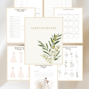 Esküvői tervező - Oliva borítós 01 - pdf , Esküvő, Emlék & Ajándék, Vendégkönyv, Fotó, grafika, rajz, illusztráció, MESKA