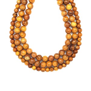 Fa golyó sárga wenge 10mm  ékszerkészítő alapanyag (füzér), Kellékek & szerszámok, Ásvány alapanyag, Ásványfüzér, , MESKA