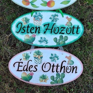Édes otthon / Isten hozott dekupázsolt tábladíszek többféle, Otthon & Életmód, Dekoráció, Ajtó- és ablak dekoráció, Ajtódísz & Kopogtató, Varrás, MESKA
