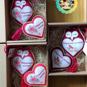 Pedagógusnapi box bagollyal és szív hűtőmágnessel 3 féle, Otthon & Életmód, Dekoráció, Dísztárgy, Varrás, MESKA