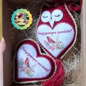 Pedagógusnapi box bagollyal és szív hűtőmágnessel 3 féle - otthon & életmód - dekoráció - dísztárgy - Meska.hu