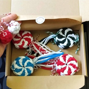 Cukorka karácsonyfadísz box zsinórfonalból (8+ 2db ajándék mini gömb), Karácsony, Karácsonyi lakásdekoráció, Karácsonyfadíszek, Horgolás, MESKA