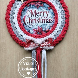 Merry Christmas horgolt tábladísz - Meska.hu