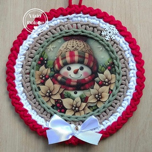 Hóemberes horgolt tábladísz  - Meska.hu