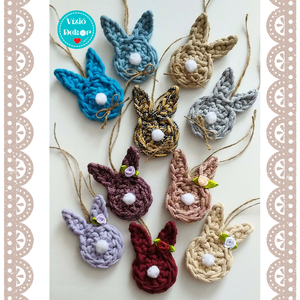 Horgolt nyuszi dísz válogatás csomag, Otthon & Életmód, Dekoráció, Fali és függő dekoráció, Függődísz, Horgolás, MESKA