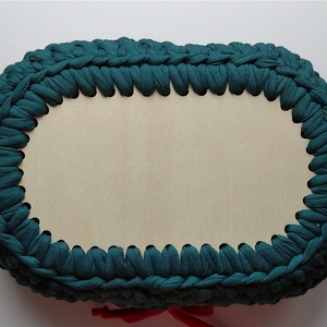 Virágos horgolt tároló - otthon & életmód - dekoráció - asztal és polc dekoráció - dekorációs tál, tartó - Meska.hu