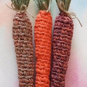 Horgolt répa csomag 3 db-os (narancs), Ünnepi díszek, dekorációk, Húsvéti díszek és dekorációk, Húsvéti asztaldíszek, Horgolás, MESKA