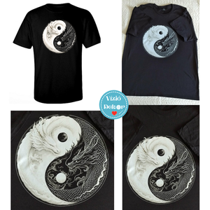 Jin-jang kínai sárkány póló - Meska.hu
