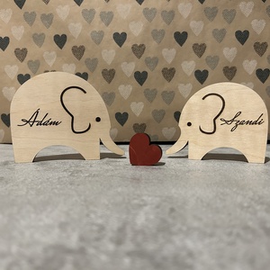 Fa elefántpár  Valentin-napi puzzle - otthon & életmód - dekoráció - dísztárgy - Meska.hu