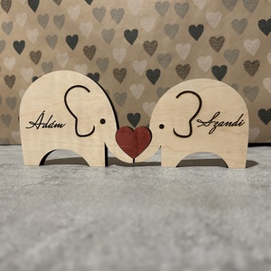 Fa elefántpár  Valentin-napi puzzle - Meska.hu