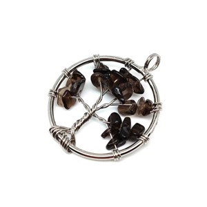 Életfa medál drótos füstkvarc 3cm, Ékszer, Nyaklánc, Medál, , MESKA