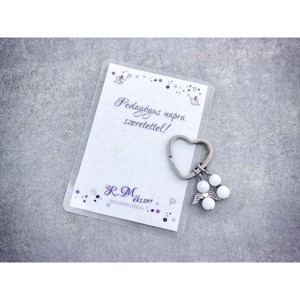 Pedagógus napra kulcstartó tejkvarccal, Táska & Tok, Kulcstartó & Táskadísz, Kulcstartó, , MESKA