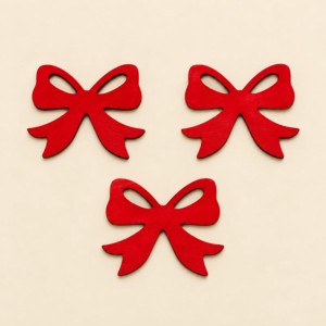 Piros festett masni fa dekoráció, 5 � 4 cm � 3 db/csomag - Meska.hu