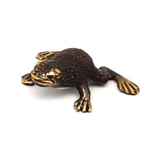 Réz figura béka óarany 1,5x5cm, Otthon & Életmód, Dekoráció, Spiritualitás, , MESKA