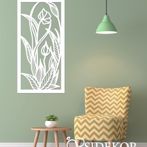 Vonalas virágok falikép fából - otthon & életmód - dekoráció - kép & falikép - Meska.hu