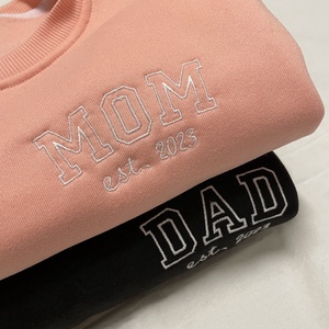 Mom és Dad feliratos PÁROS hímzett pulóver - ruha & divat - páros szett - női-férfi páros szett - Meska.hu