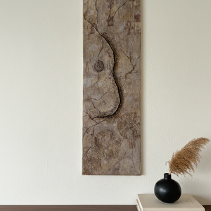 Az ido emlekezete Egyiptom texturalt falpanel 30x100 cm, Művészet, Festmény, Festmény vegyes technika, Festészet, MESKA
