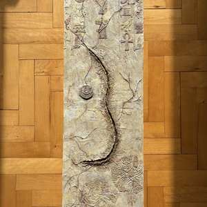 Az ido emlekezete Egyiptom texturalt falpanel 30x100 cm - művészet - festmény - festmény vegyes technika - Meska.hu