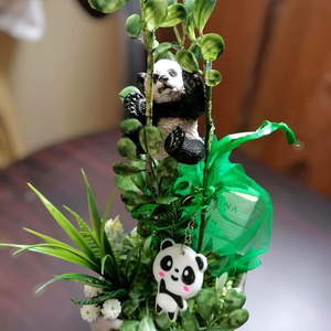 Pandás asztaldísz-és ajándék box - otthon & életmód - dekoráció - asztal és polc dekoráció - asztaldísz - Meska.hu