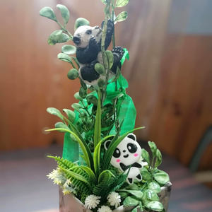 Pandás asztaldísz-és ajándék box - otthon & életmód - dekoráció - asztal és polc dekoráció - asztaldísz - Meska.hu