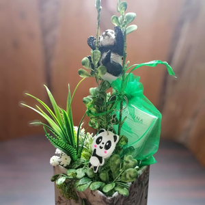 Pandás asztaldísz-és ajándék box - otthon & életmód - dekoráció - asztal és polc dekoráció - asztaldísz - Meska.hu