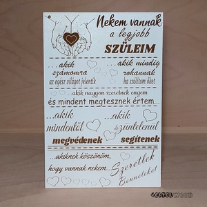 Nekem van a legjobb szüleim tábla - Meska.hu