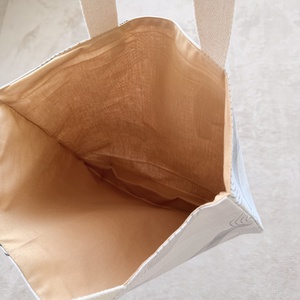Bevásárlótáska, bélelt, nagy méretű - Arany-szürke hullám - táska & tok - bevásárlás & shopper táska - shopper, textiltáska, szatyor - Meska.hu