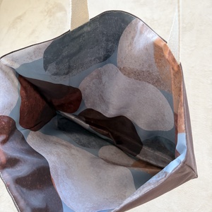 Bevásárlótáska, bélelt, nagy méretű - Kávé, kő mintás - táska & tok - bevásárlás & shopper táska - shopper, textiltáska, szatyor - Meska.hu