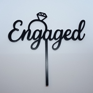 Engaged - eljegyzési tortadísz - esküvő - dekoráció - sütidísz - Meska.hu