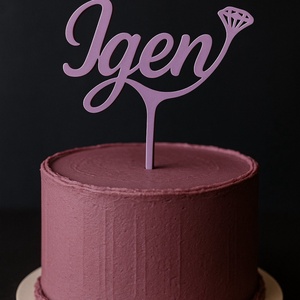 Igen feliratú tortabeszúró eljegyzéshez, Esküvő, Dekoráció, Sütidísz, Festett tárgyak, MESKA